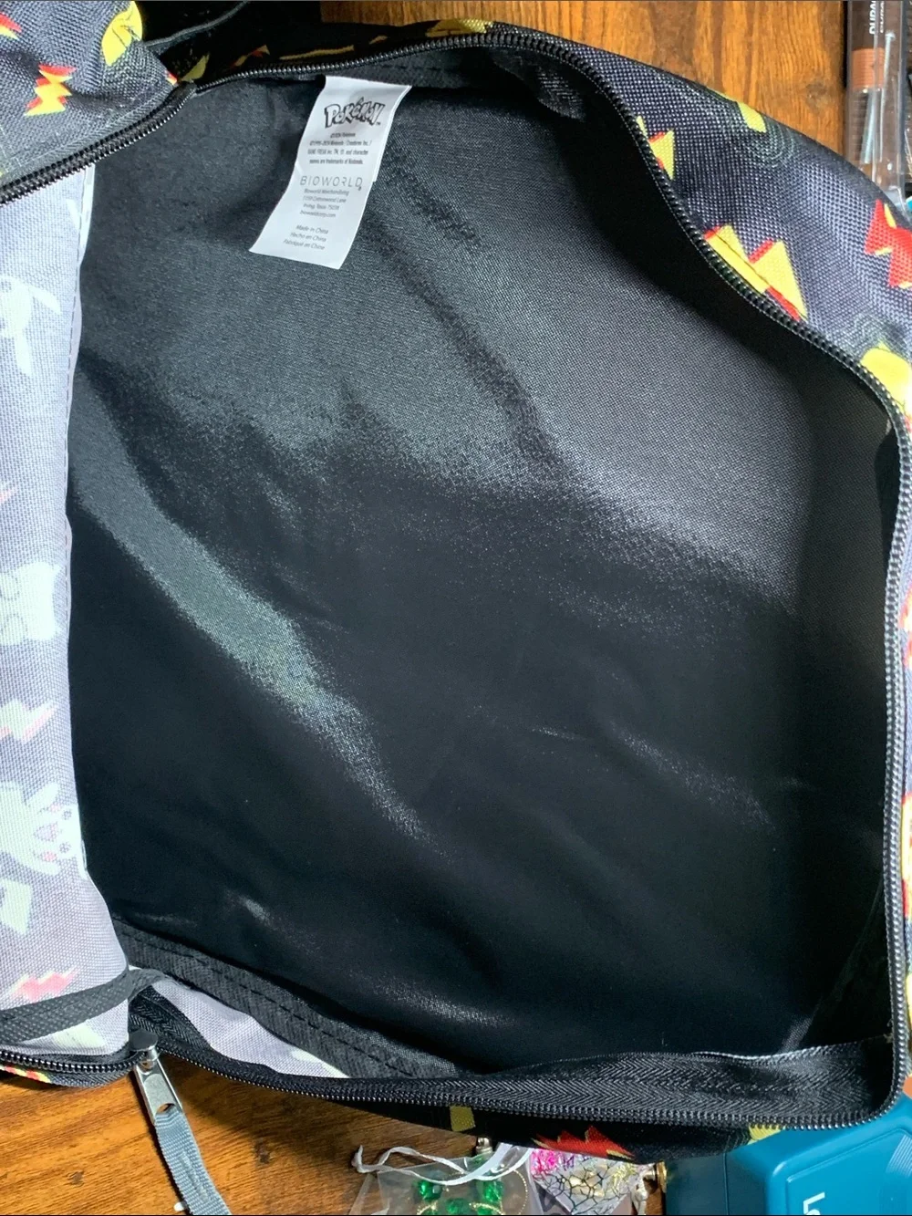 Black Pikachu Patterned Backpack